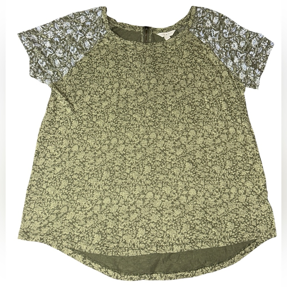 Lucky Brand Green Floral Women's Top